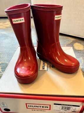 Hunter Glossy Red Mid-Calf Rain Boots